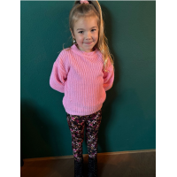 Legging bloemen roze